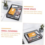 Metal Storage Box - Creative Desktop Tray Organizer, suitable for storing documents and miscellaneous items, made of durable metal, dimensions: 12x8x4 inches.